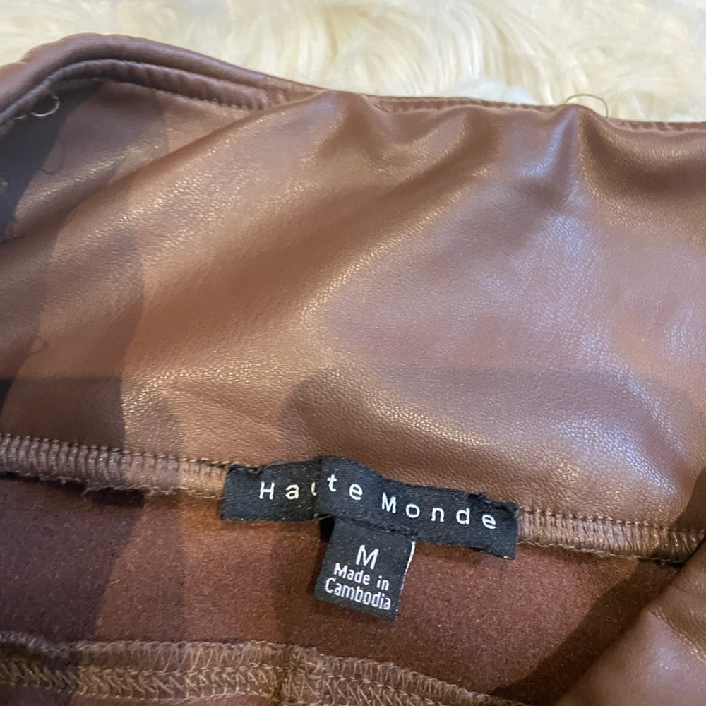 Brown faux leather pants